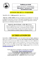 Annonces du27 novembre 2022