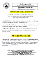 Annonces du22 janvier 2023