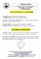 Annonces du20 avril 2025Pâques