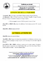 Annonces du27 avril 2025