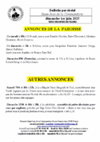 Annonces du 1er juin 2025