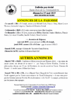 Annonces du25 mai 2025