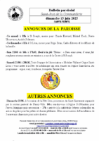 Annonces du15 juin 2025La Sainte Trinité