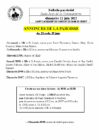 Annonces du22 juin 2025Saint Sacrement