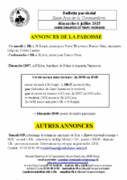 Annonces du6 juillet 2025