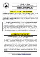 Annonces du28 septembre 2025