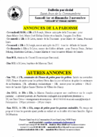 Annonces du2 novembre 2025