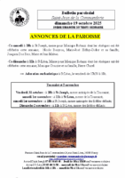 Annonces du19 octobre 2025