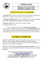 Annonces du9 novembre 2025