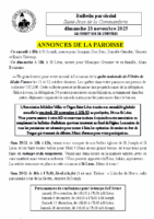 Annonces du23 novembre 2025Le Christ Roi