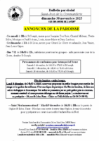 Annonces du30 novembre 2025