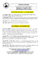 Annonces du25 janvier 2026